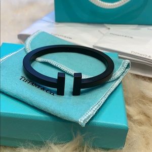 Tiffany and Co. Black coated- Steel T Bracelet